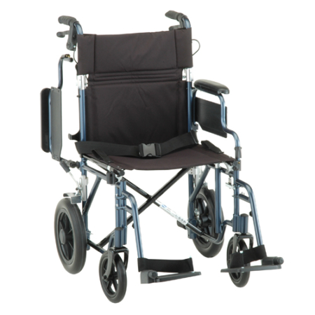 Lightweight Transport Chair with Flip-Back Arms & Handbrakes