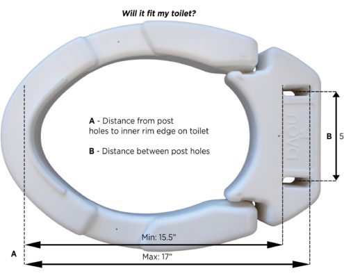 hinged raised toilet seat: elongated