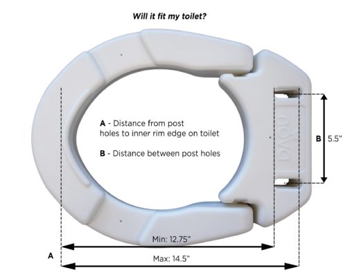 hinged raised toilet seat: standard