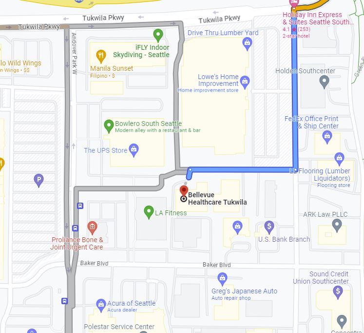 Tukwila WA Showroom Directions